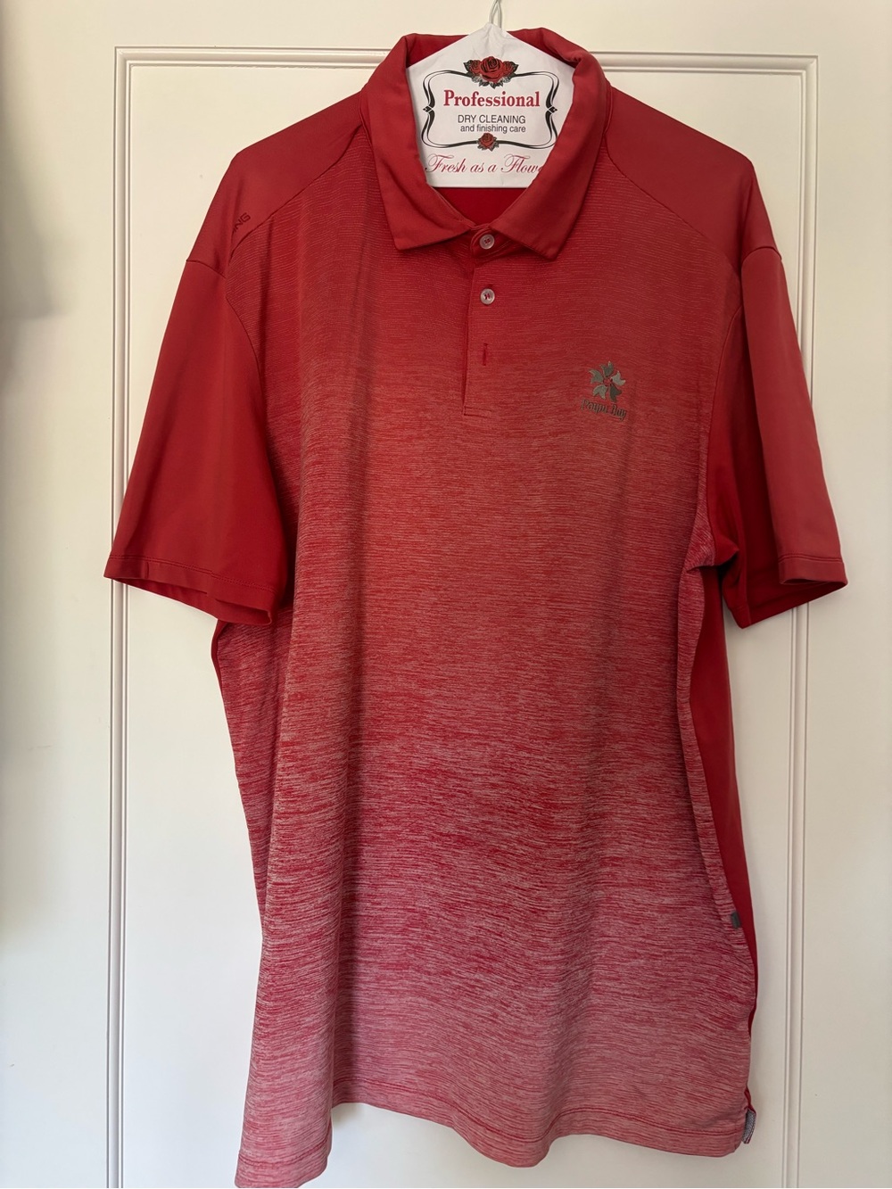 Men's Ping Red Gradient Polo Golf Shirt. XL